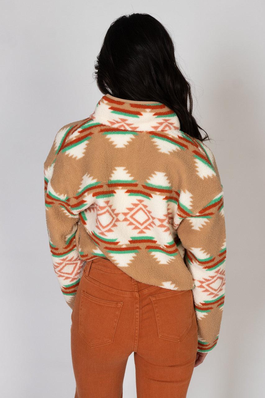Khaki Printed Sherpa Product Image