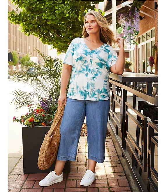 Westbound Plus Size Cotton Lyocell Crop Pull-On Pants Product Image