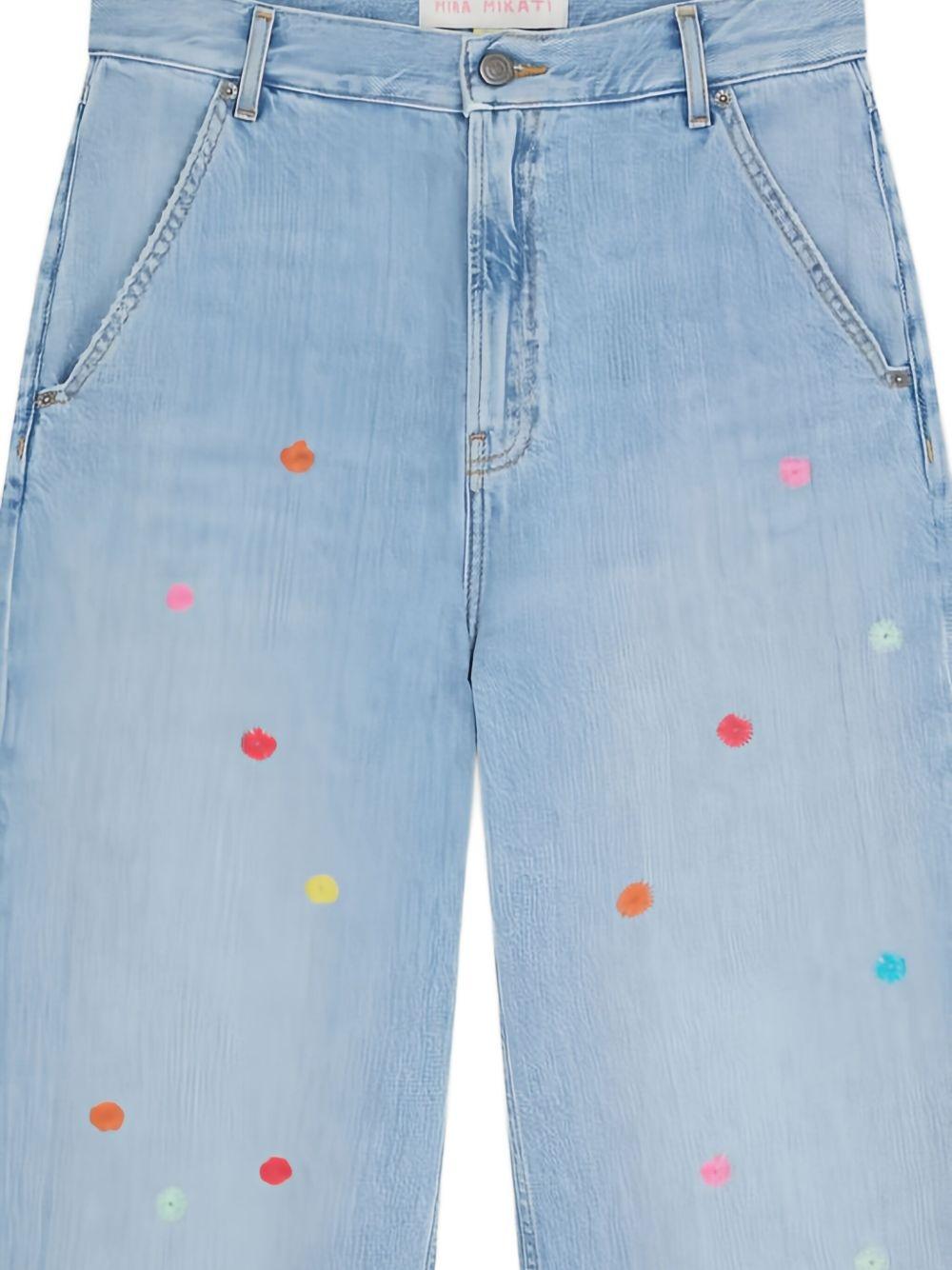 floral-embroidered jeans Product Image