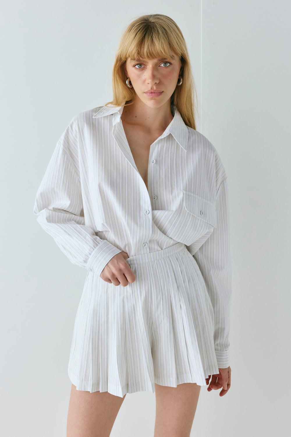 Nala Shorts Cream Stripe Product Image