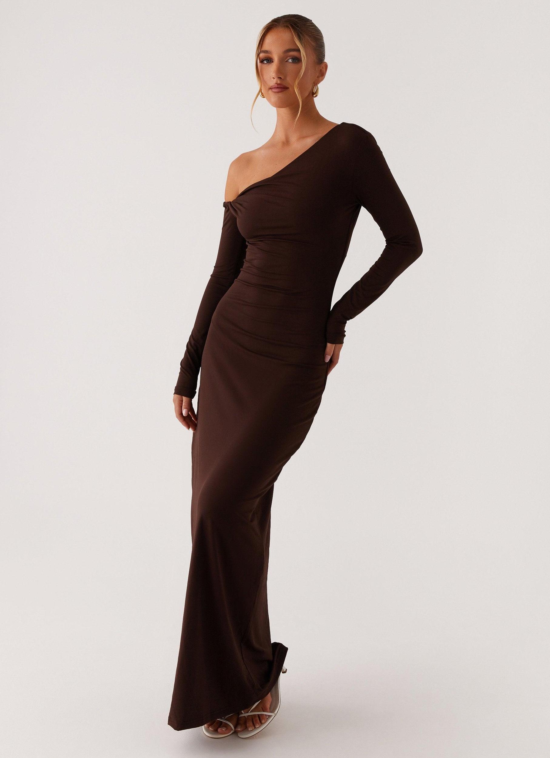 Jordana Twist Maxi Dress - Brown Product Image