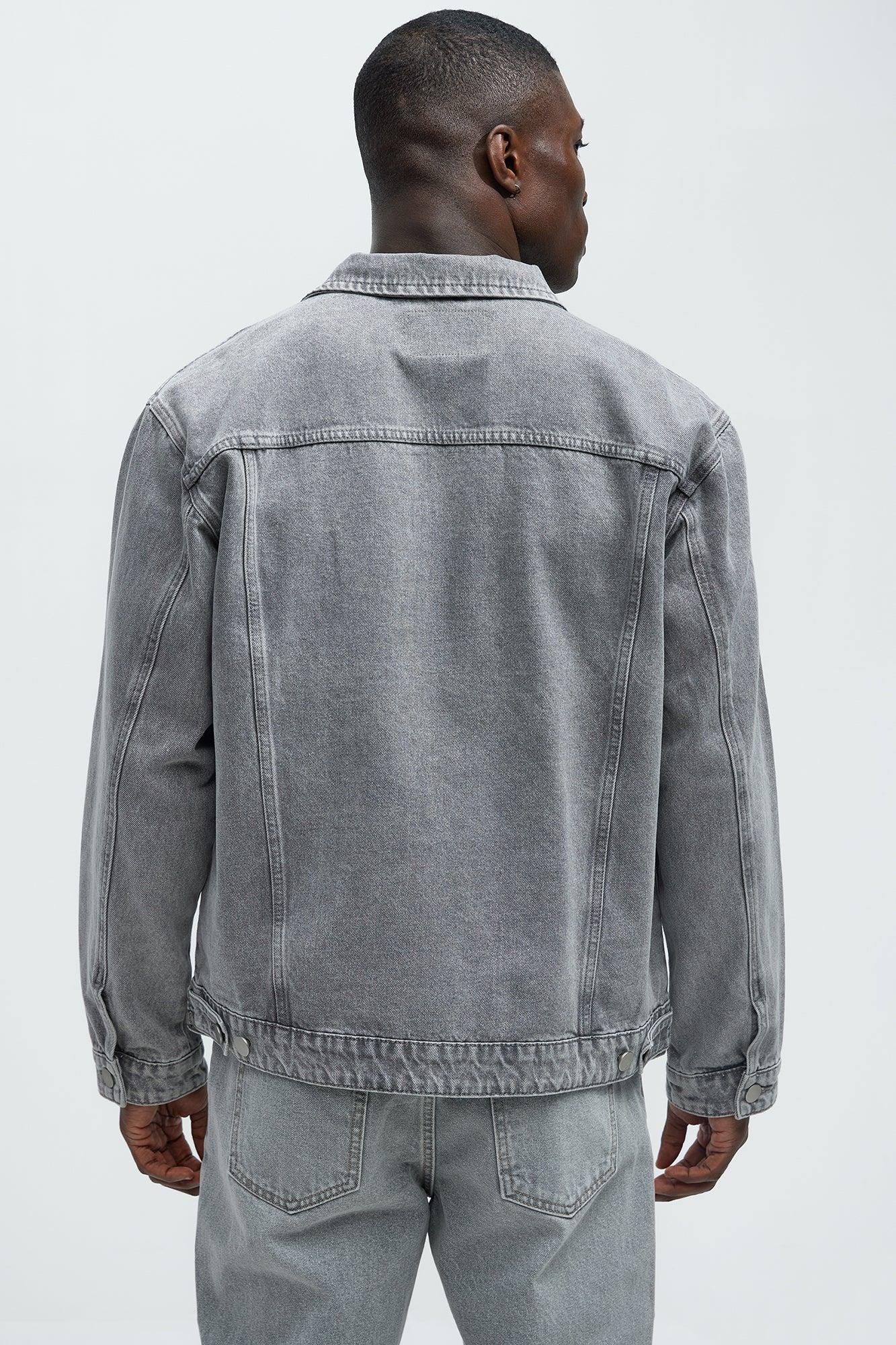 Classic Denim Trucker Jacket - Grey Product Image