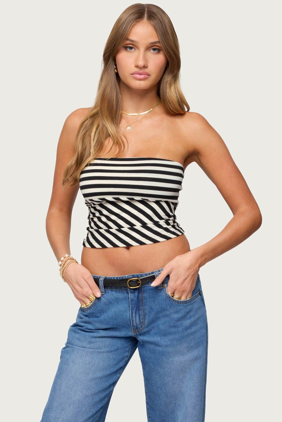 Betsana Striped Tube Top Product Image