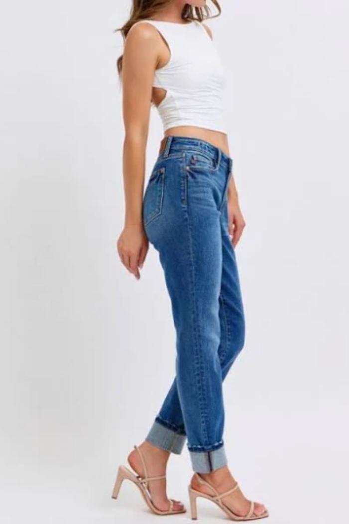 Judy Blue MR Boyfriend Vintage Cuff Non Destroy Fit Product Image