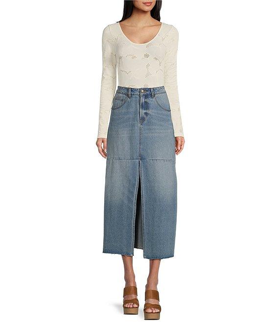 C&V Chelsea & Violet Knit Long Sleeve Texture Bodysuit Product Image