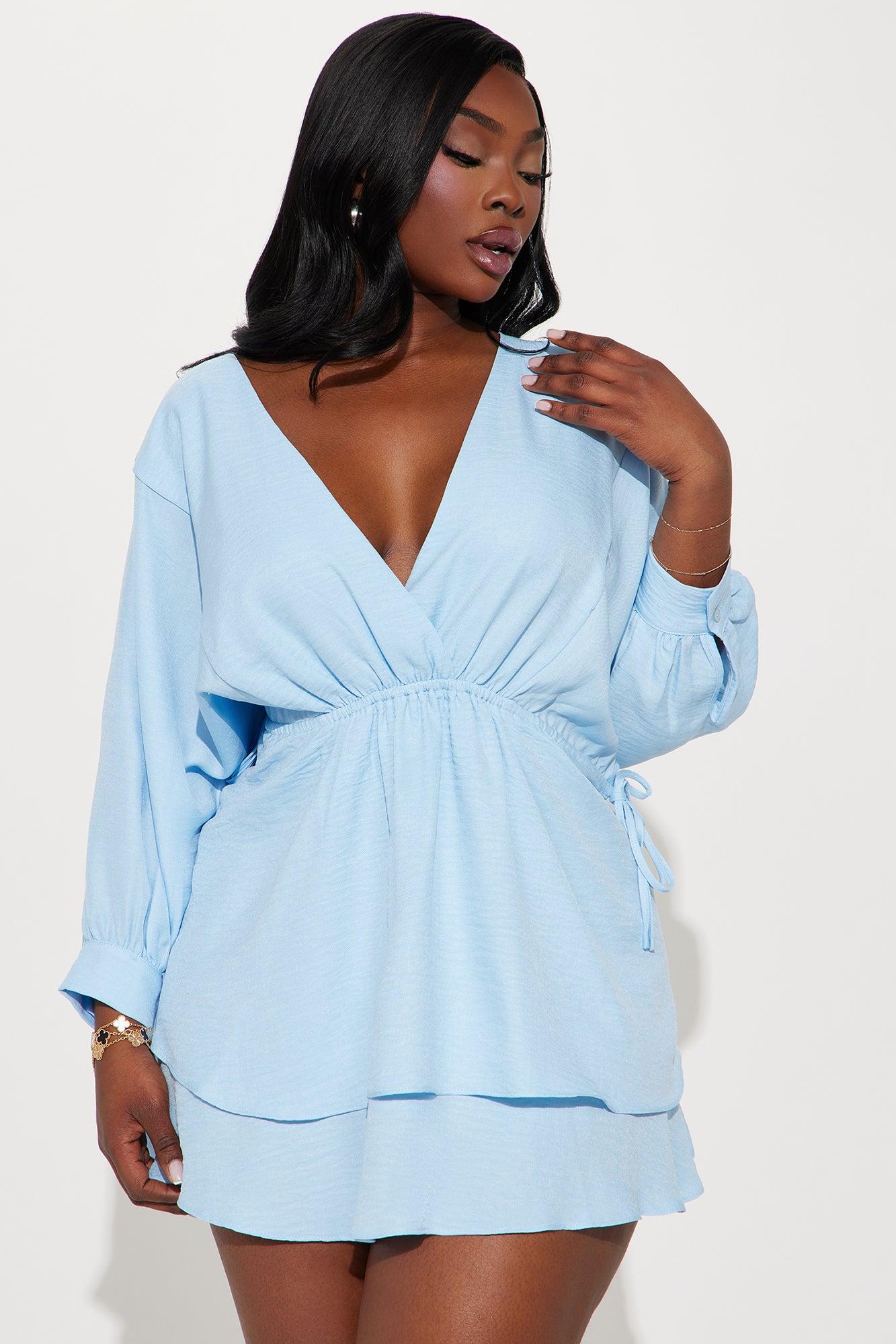 Sophia Mini Dress - Light Blue Product Image
