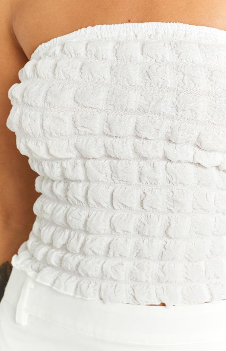 Bubble White Boob Tube Product Image