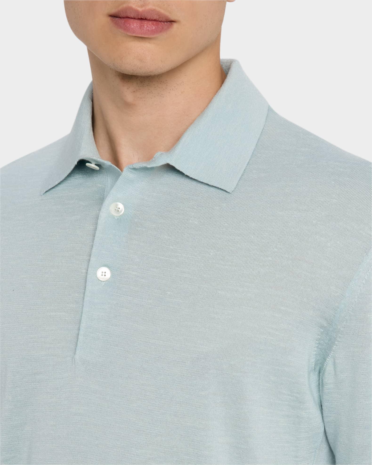 Men's Silk, Cashmere, and Linen Short-Sleeve Polo Sweater Product Image