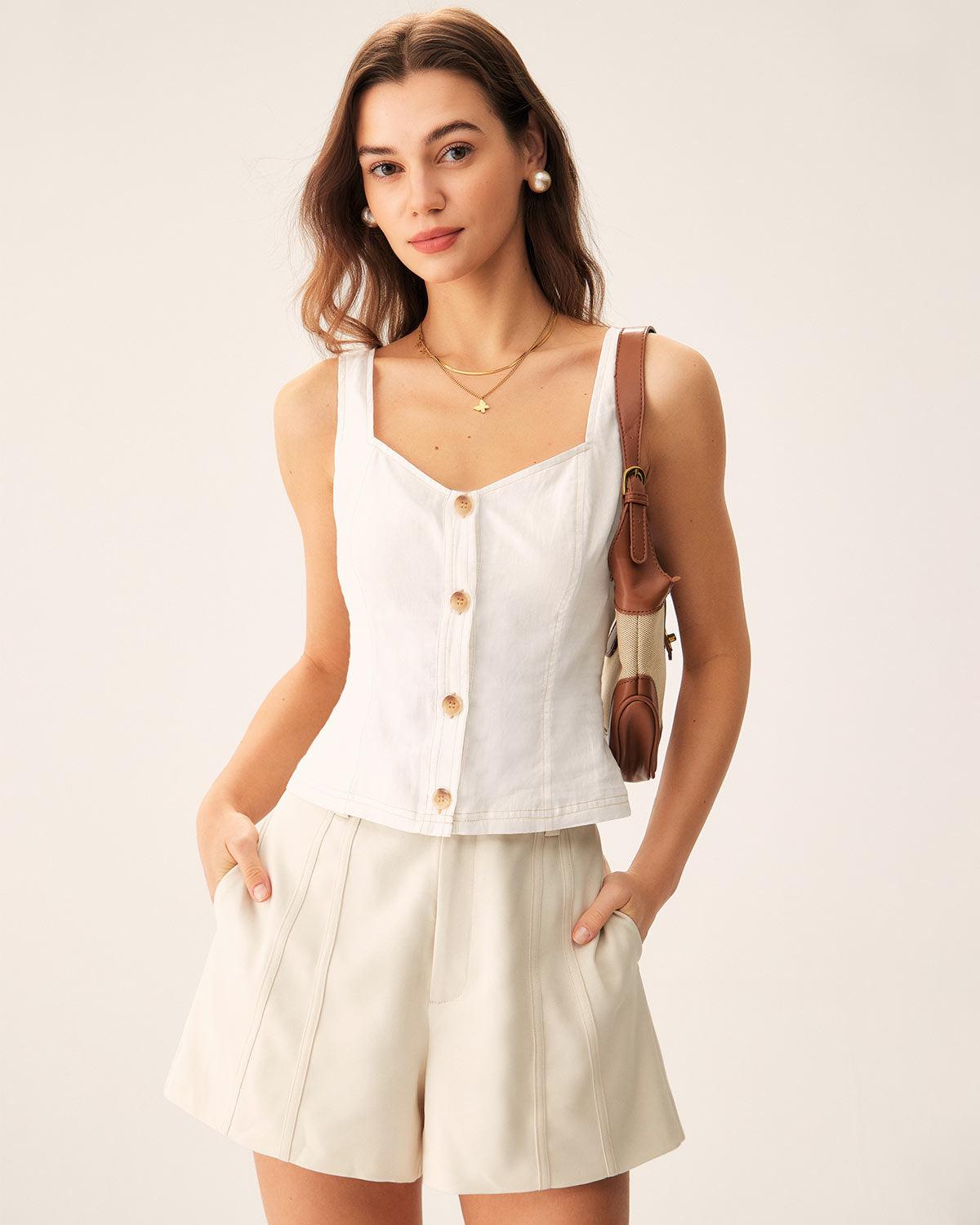 Beige Striped Pocket Shorts Product Image