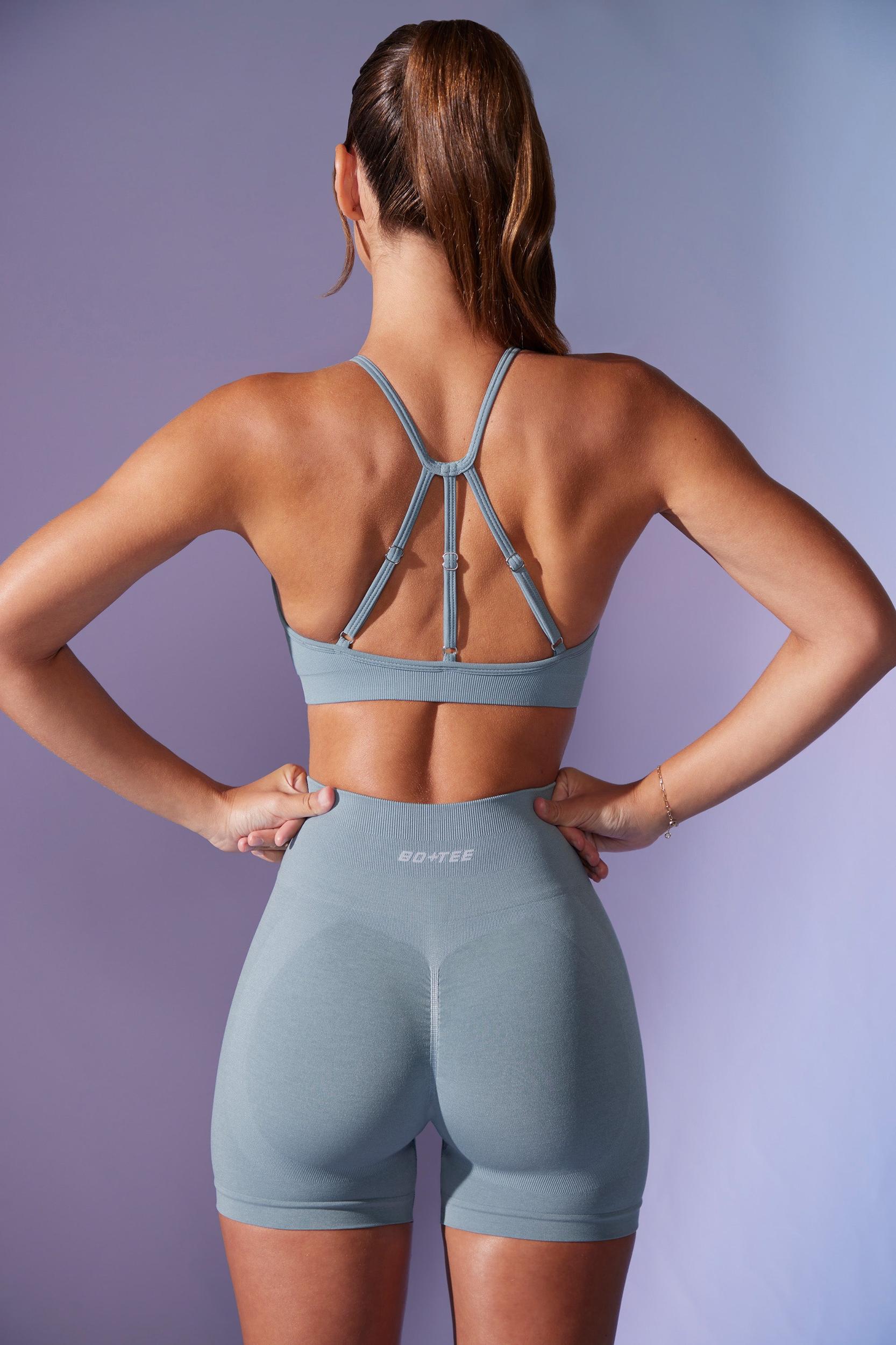 High Waist Define Luxe Mini Shorts in Slate Blue Product Image