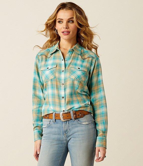 Ariat Roping Plaid Long Sleeve Snap Front Shirt Product Image