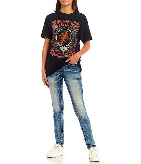 Miss Me Mid Rise Destructed Skinny Jeans Product Image