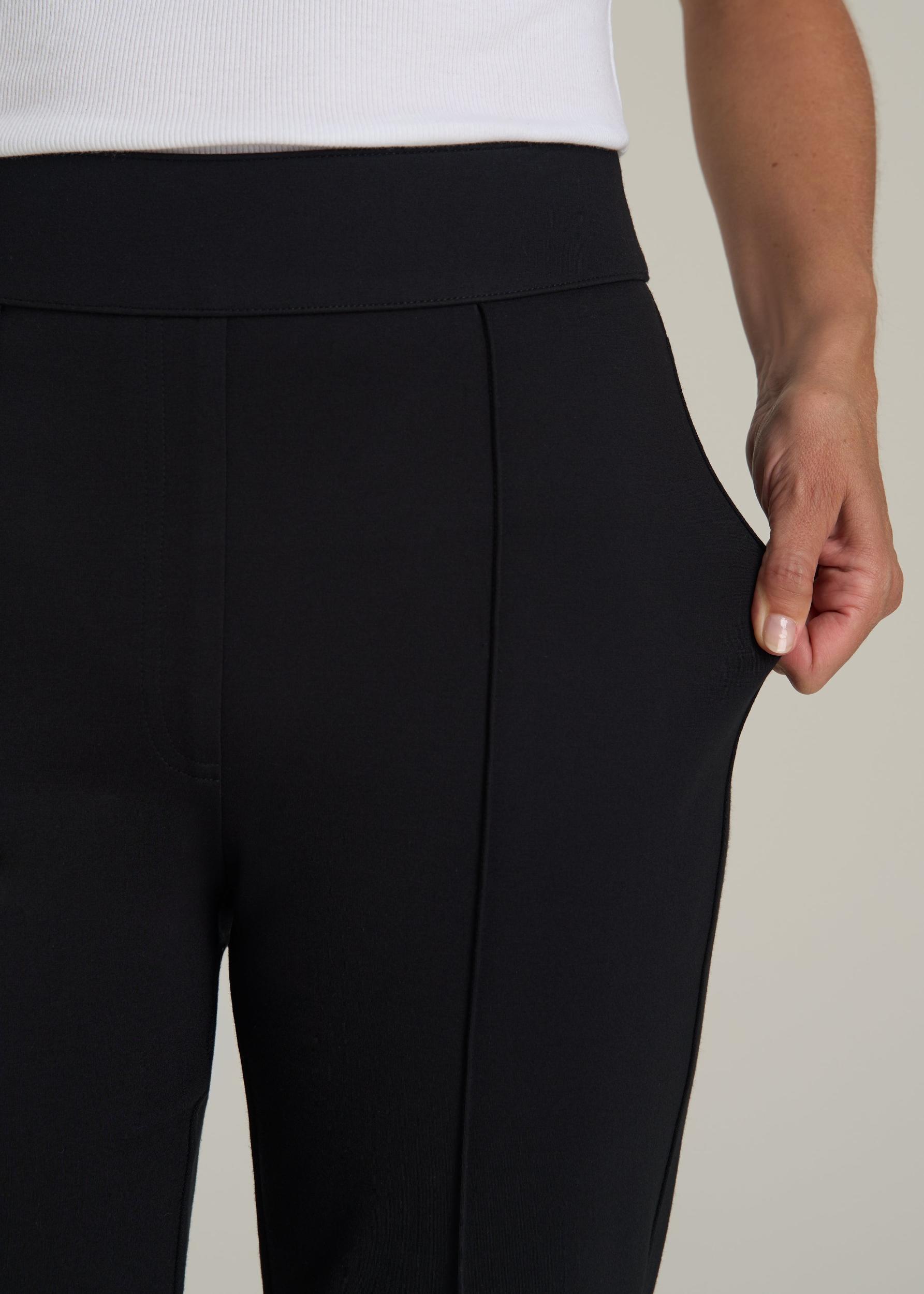 Soft Flex Ponte Pull On Flare Pants for Tall Women in Black Female Product Image