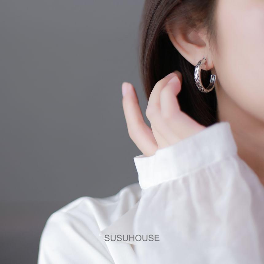 Engraved Open Hoop Earring Product Image