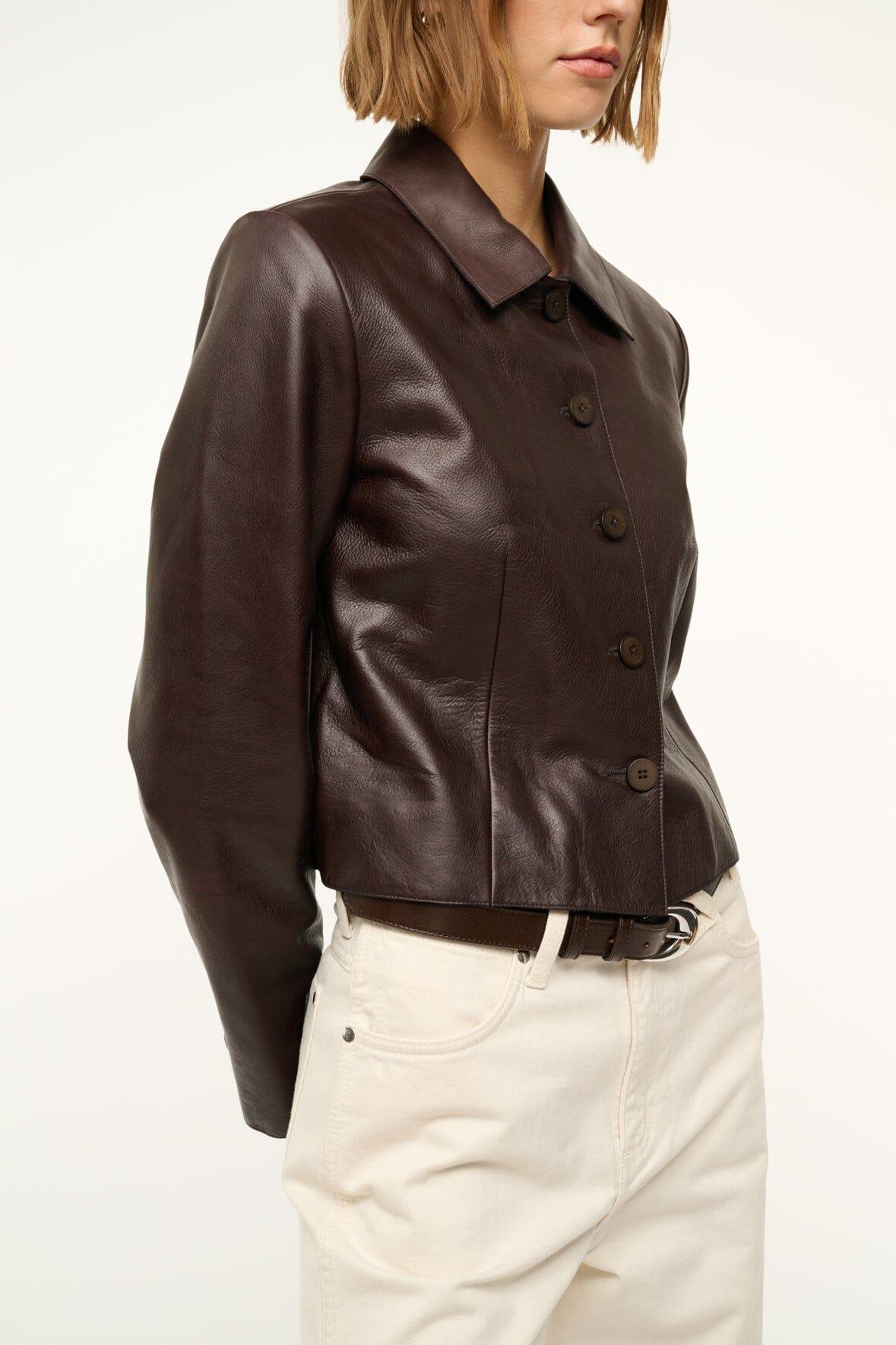 LEATHER MARINO JACKET | TIRAMISU Product Image
