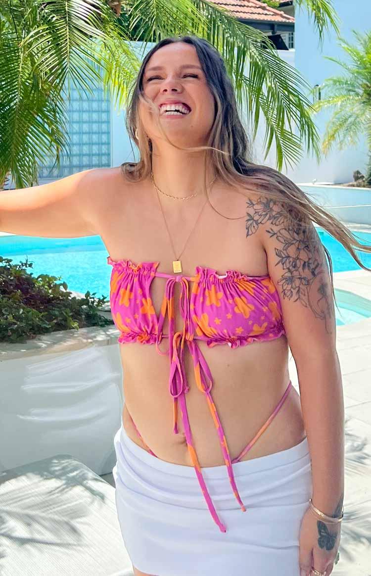 9.0 Swim Chupa Orange Floral Bikini Top Baby Product Image