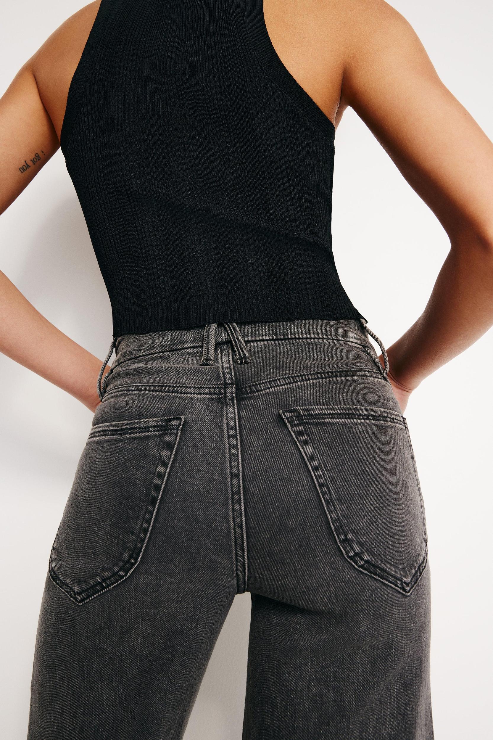 GOOD WAIST CROPPED PALAZZO JEANS | BLACK329 Product Image