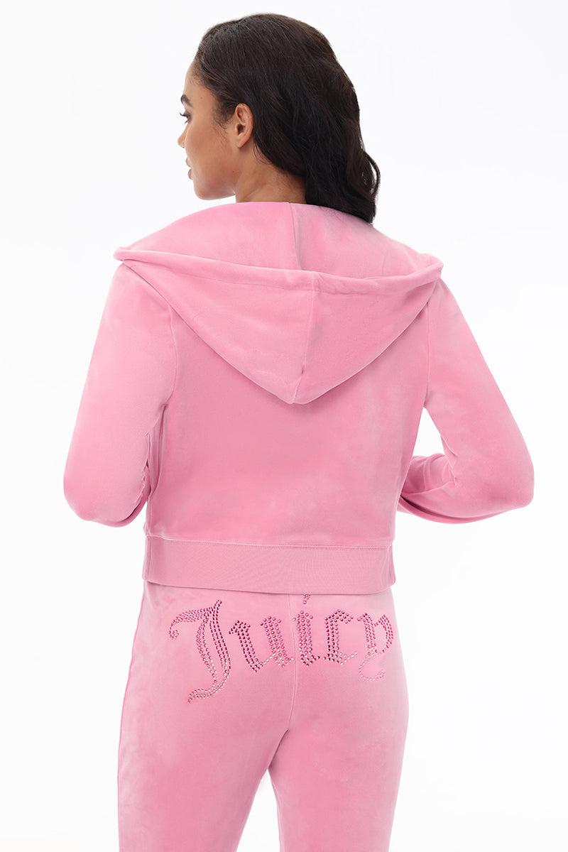 Front Ombre Big Bling Velour Hoodie Product Image