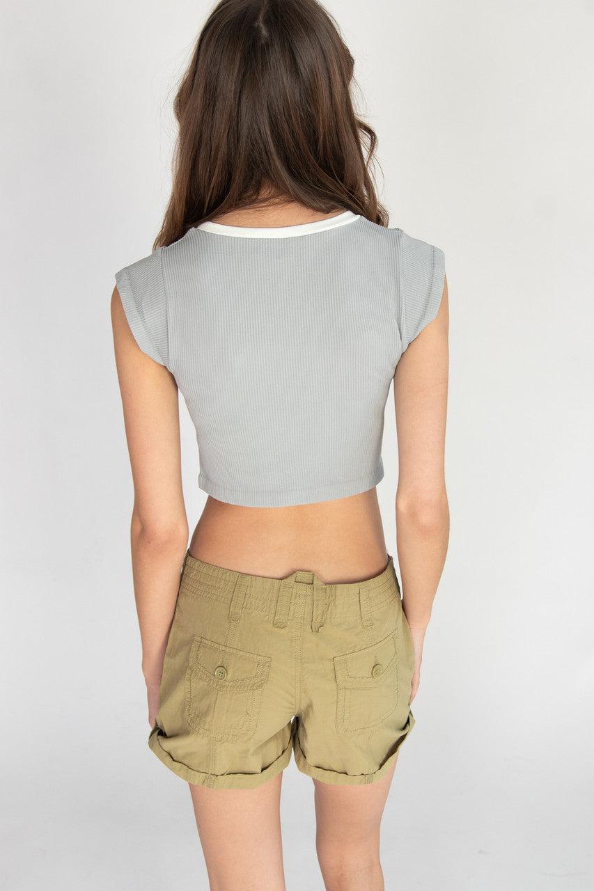 Sporty Notch Neck Seamless Crop Top Product Image