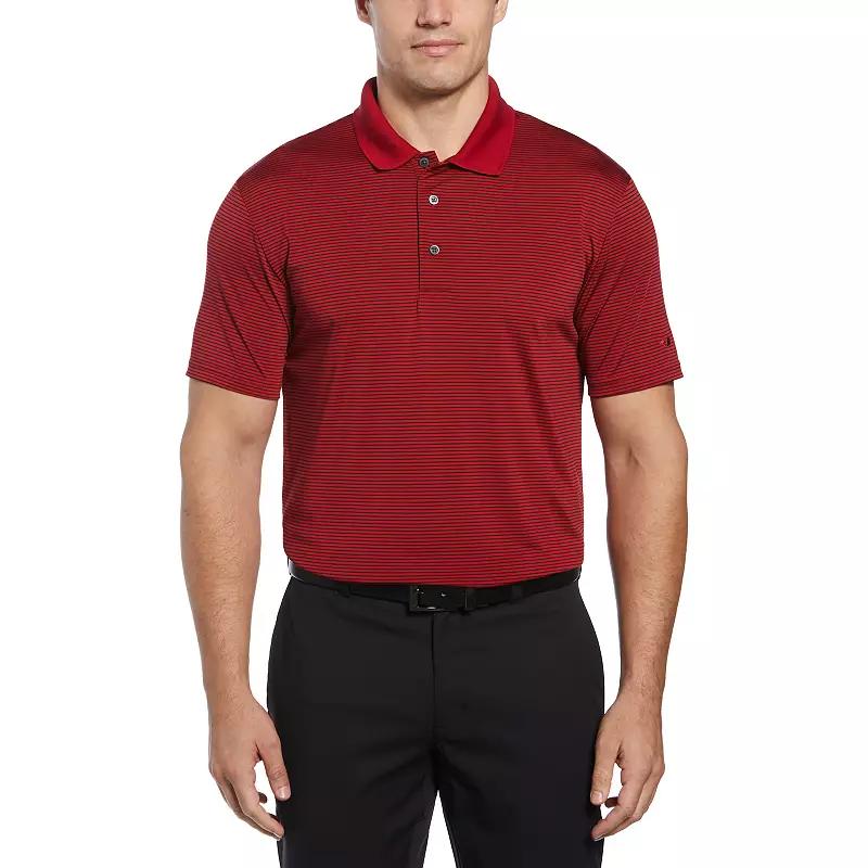 Mens Grand Slam Off Course Championship Striped Golf Polo Red Pepper Product Image