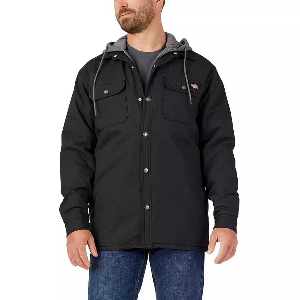 Men's Dickies Fleece Hooded Duck Shirt Jacket,  Product Image