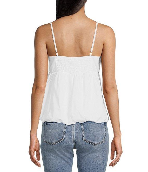 Moa Moa Sleeveless Solid Bubble-Hem Tank Top Product Image