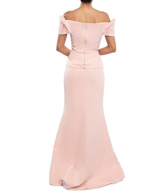 Terani Couture Off-The-Shoulder Beaded 3D Waist Flower Mermaid Gown Product Image