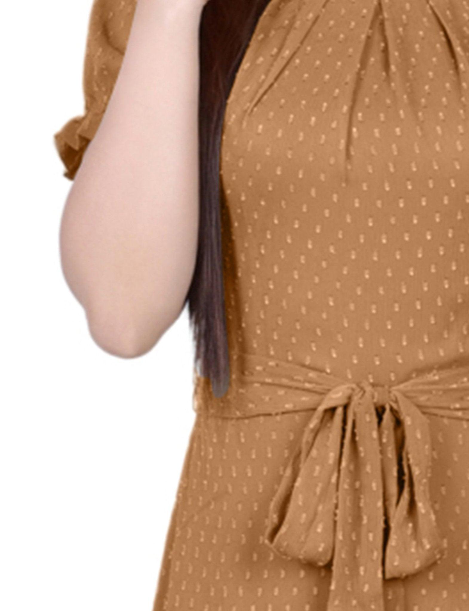 Meerkat Rectangle Short Sleeve Belted Swiss Dot Dress - Petite Product Image