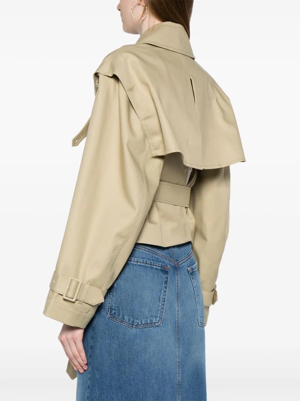 open-back cropped trench coat Product Image