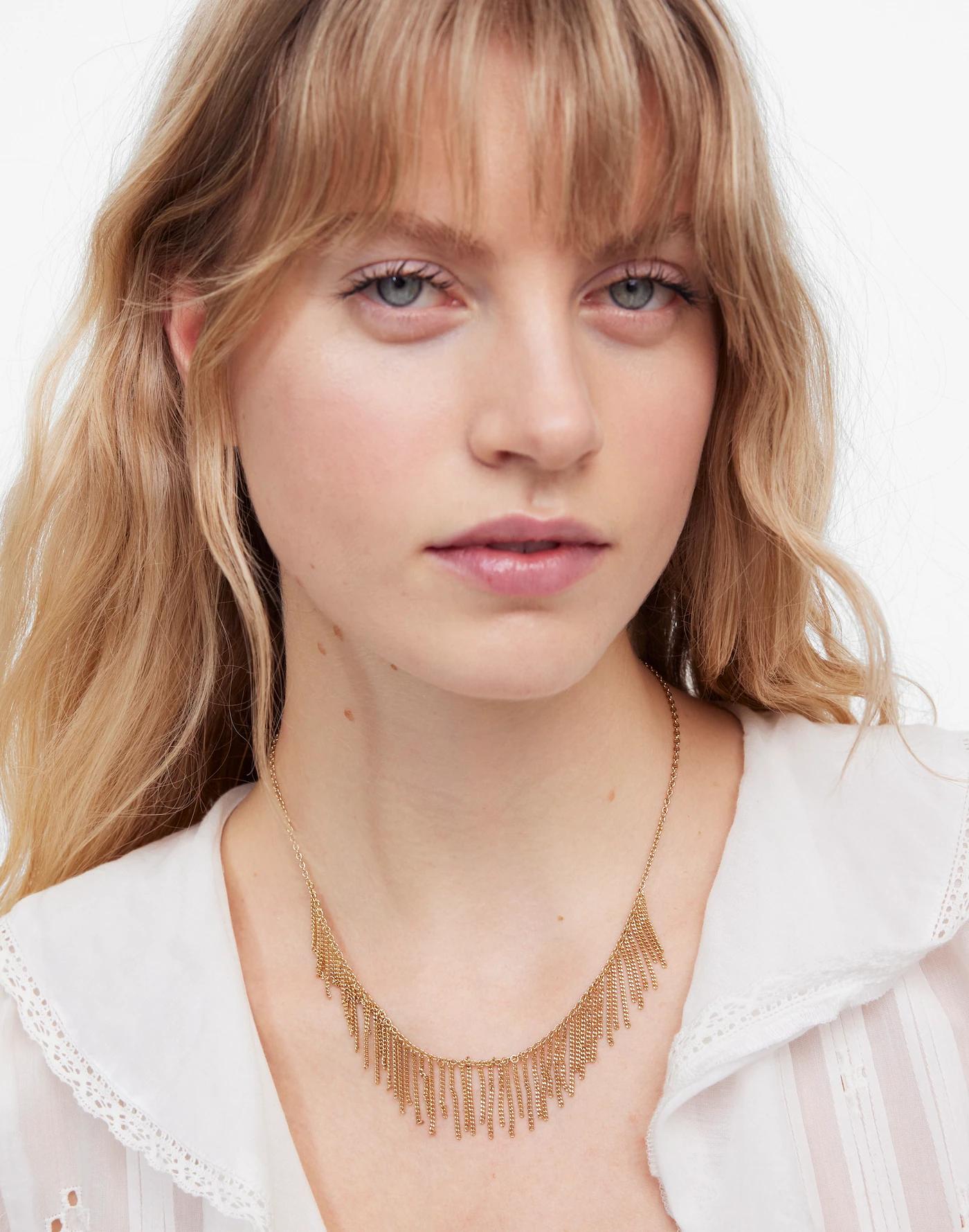 Chain Fringe Choker Necklace Product Image