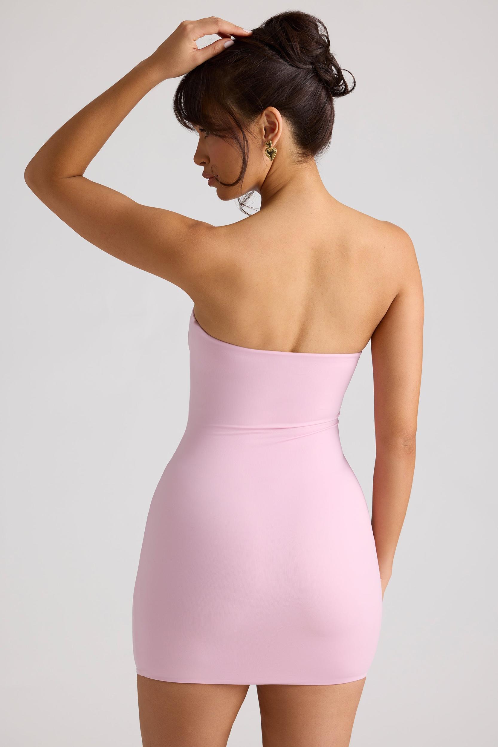 Bandeau Mini Dress in Soft Pink Product Image
