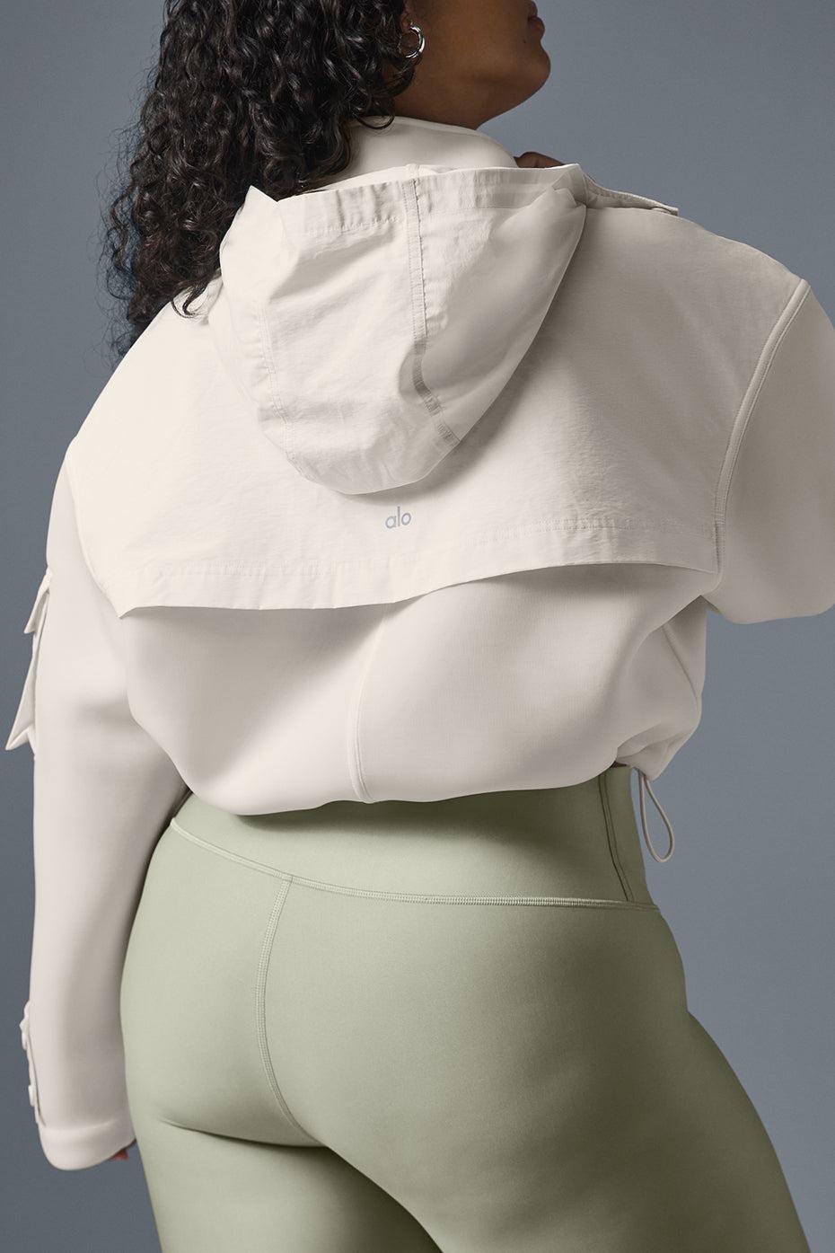 Cropped Engage Cargo Parka - Ivory Female Product Image