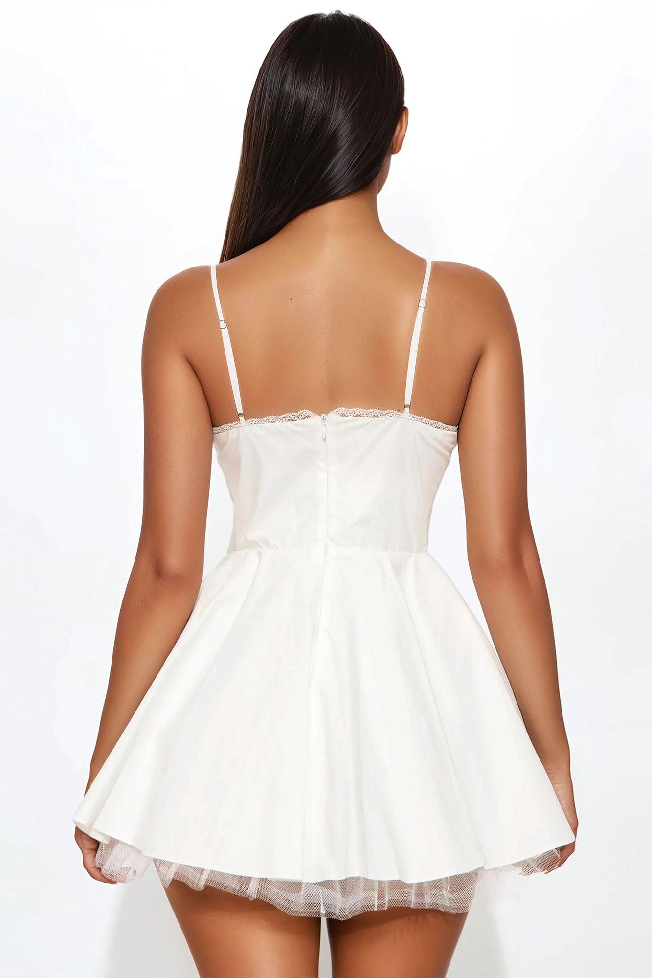 Daya Corset Poplin Mini Dress - White Product Image