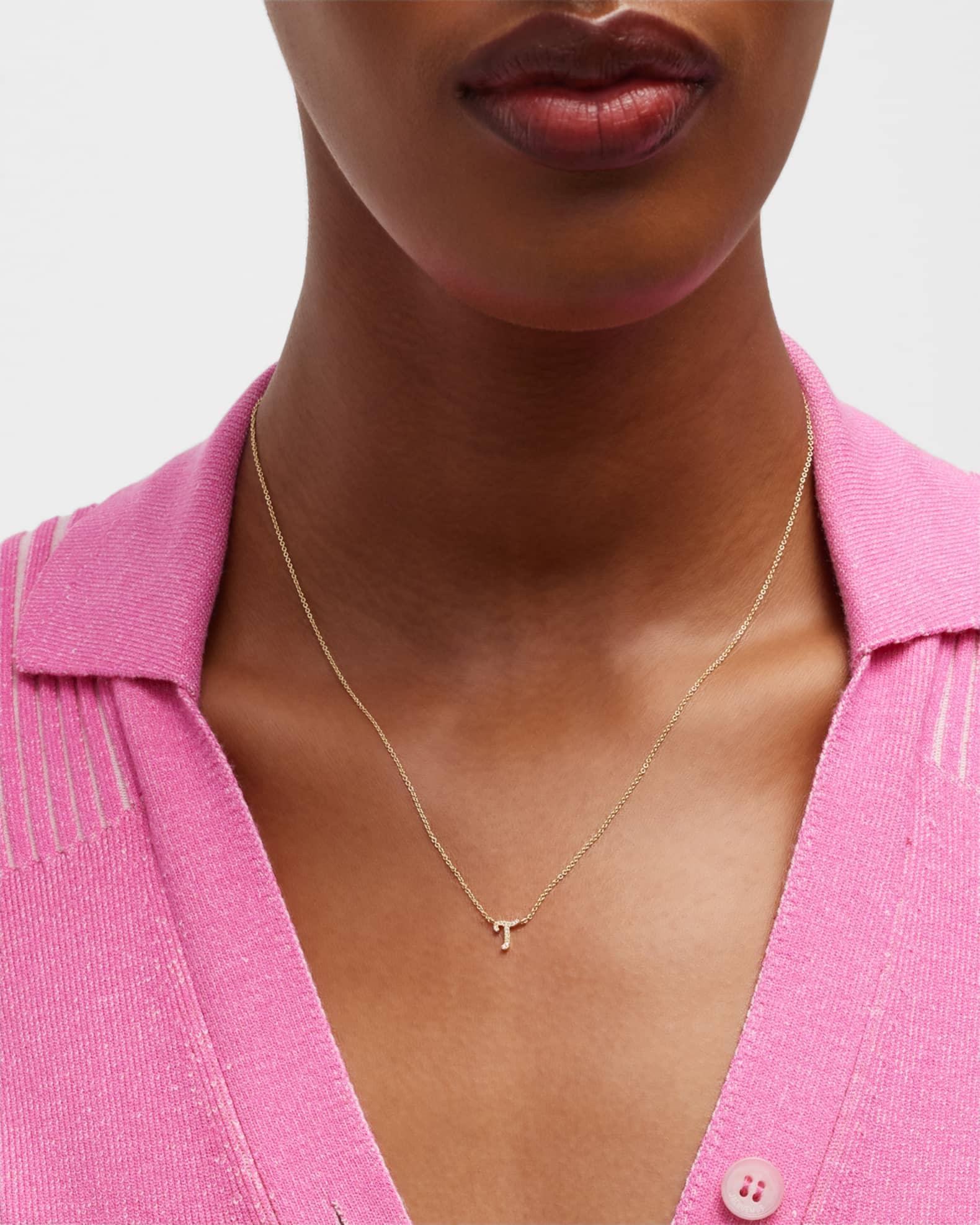 14k Diamond Pave Initial Necklace Product Image