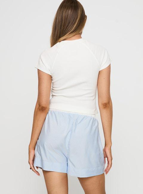 Early Riser Sleep Shorts Blue Stripe Product Image