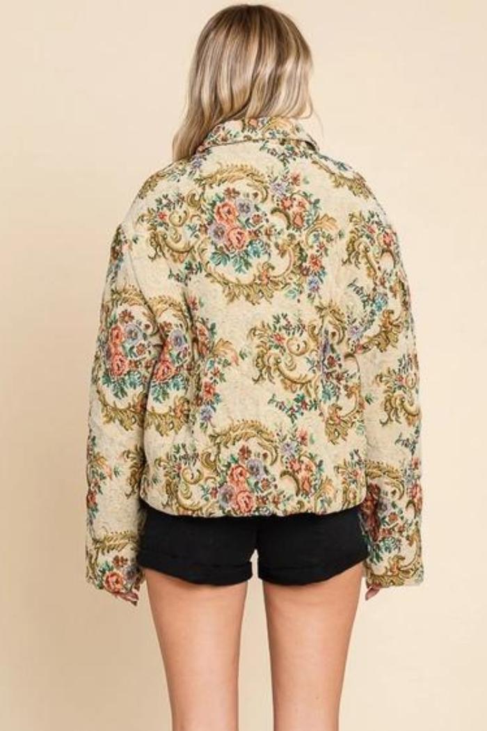 Floral Print Puff Jacket Product Image