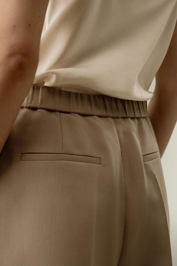 LILYSILK Womens Shorts - Black Wool-Silk Blend - Ultimate Luxury Laid-Back Fit Shorts 4 Product Image