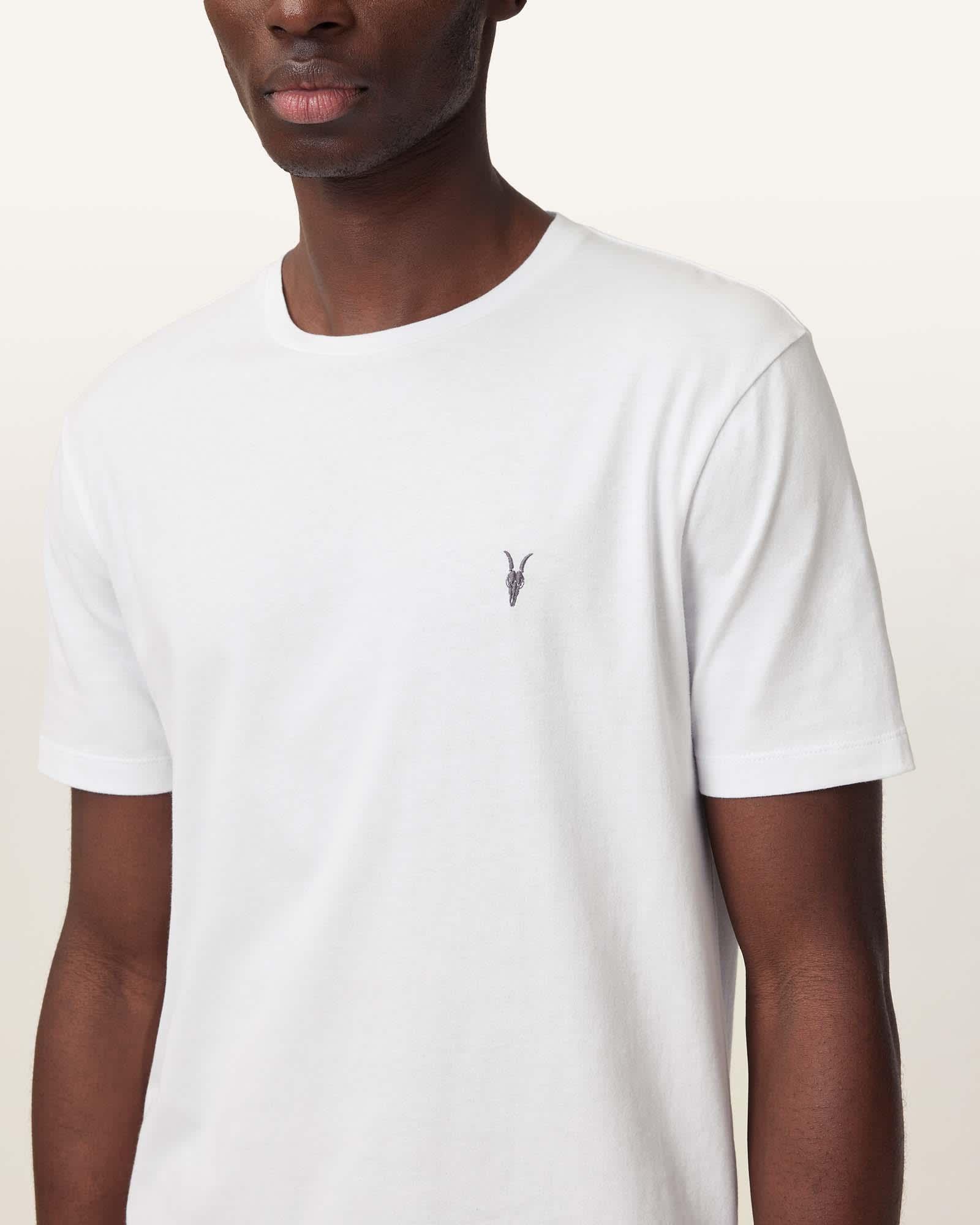 Brace Brushed Cotton Crew Neck T-Shirt Optic White | ALLSAINTS US Product Image