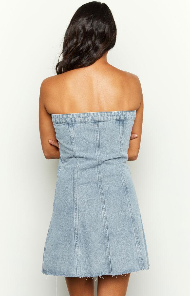 Wilma Blue Denim Corset Mini Dress Baby Product Image