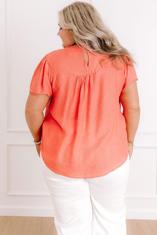 Easy Going Lace Top in Coral Curves Product Image