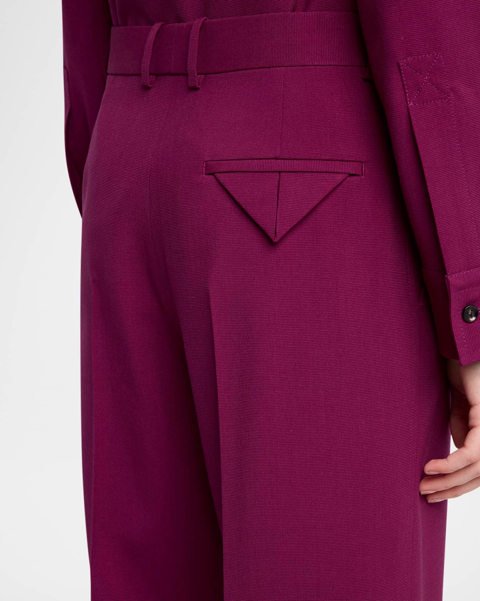 Fine Viscose-Silk Twill Straight-Leg Trousers Product Image