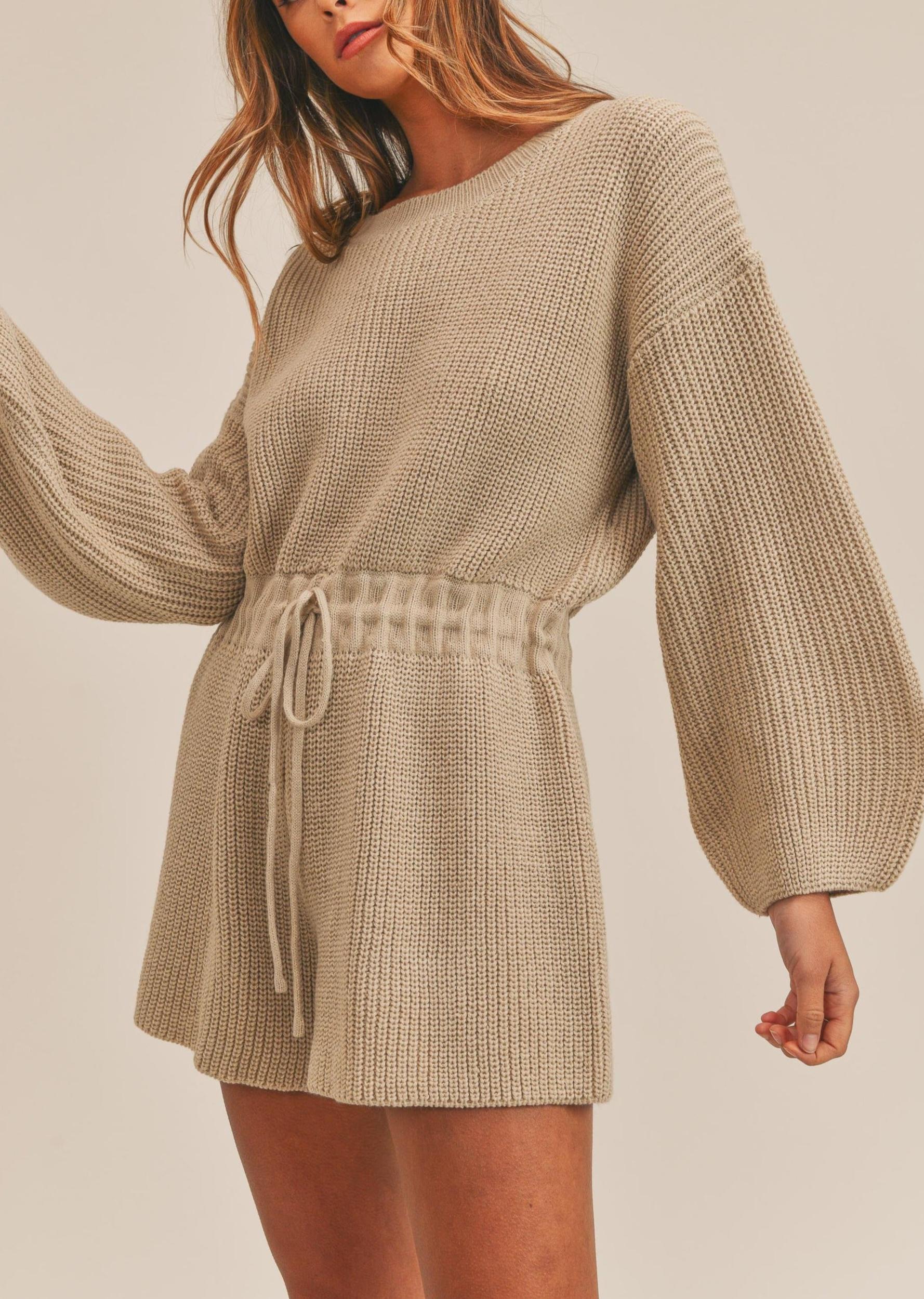 Long Sleeves Sweater Romper Product Image