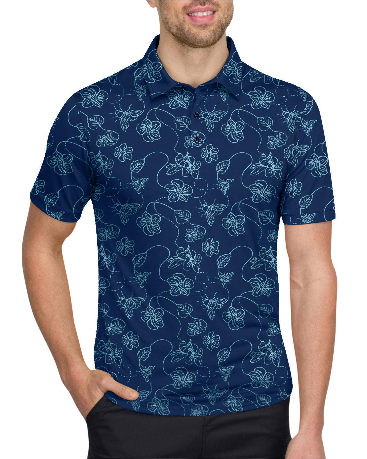 Three Sixty Six Men’s Print Golf Polos Male Product Image