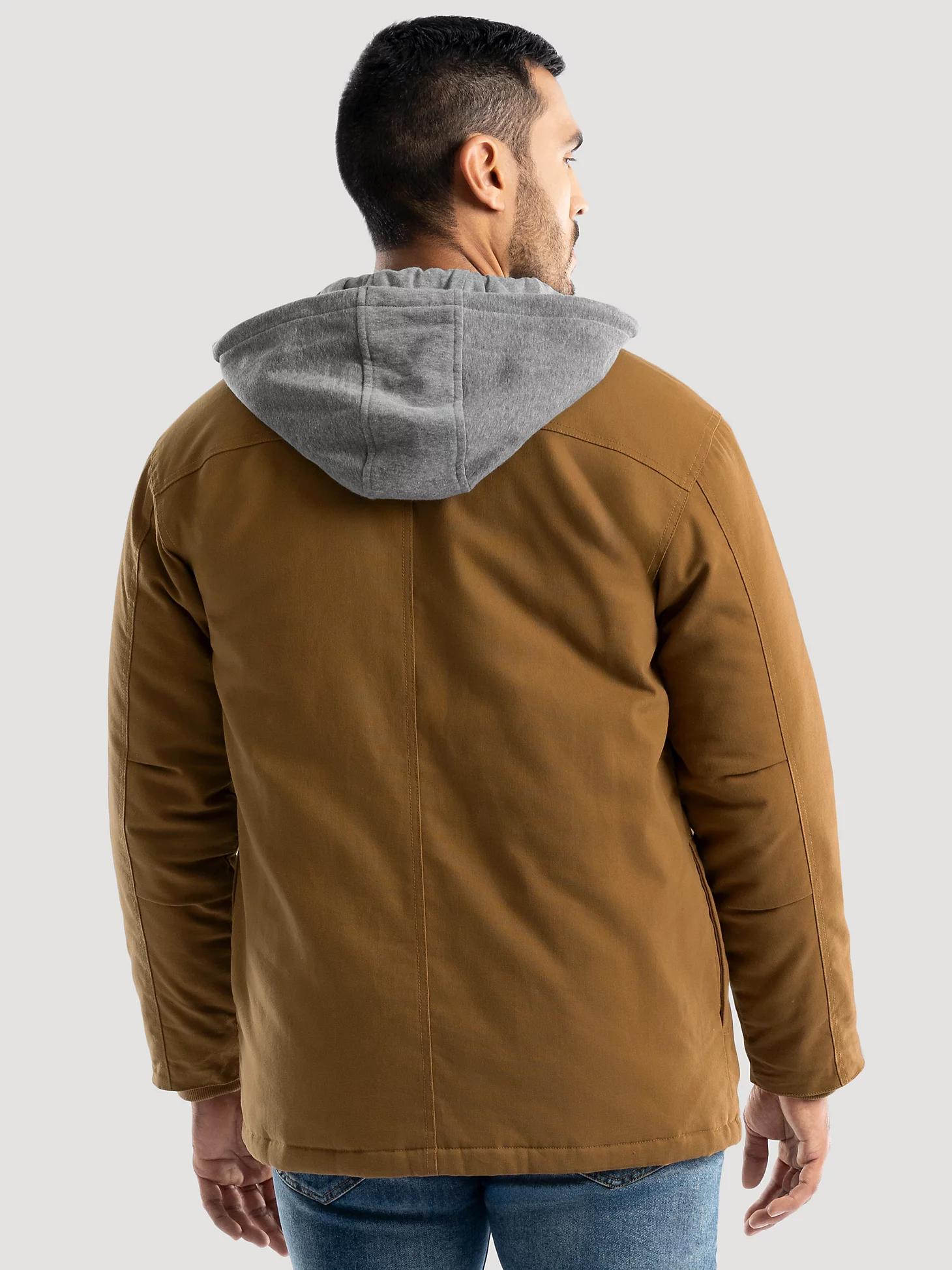 Men's Hooded Workwear Quilted Lined Shirt Jacket in Rubber Product Image