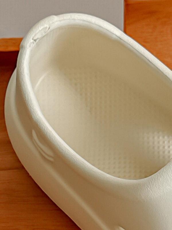 Hollow Round Cut Solid Color Crocs Platform Shoes Sandals Product Image