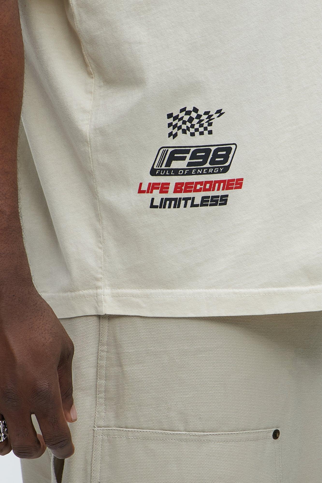 Life Becomes Limitless Oversized Short Sleeve Tee - Cream Product Image