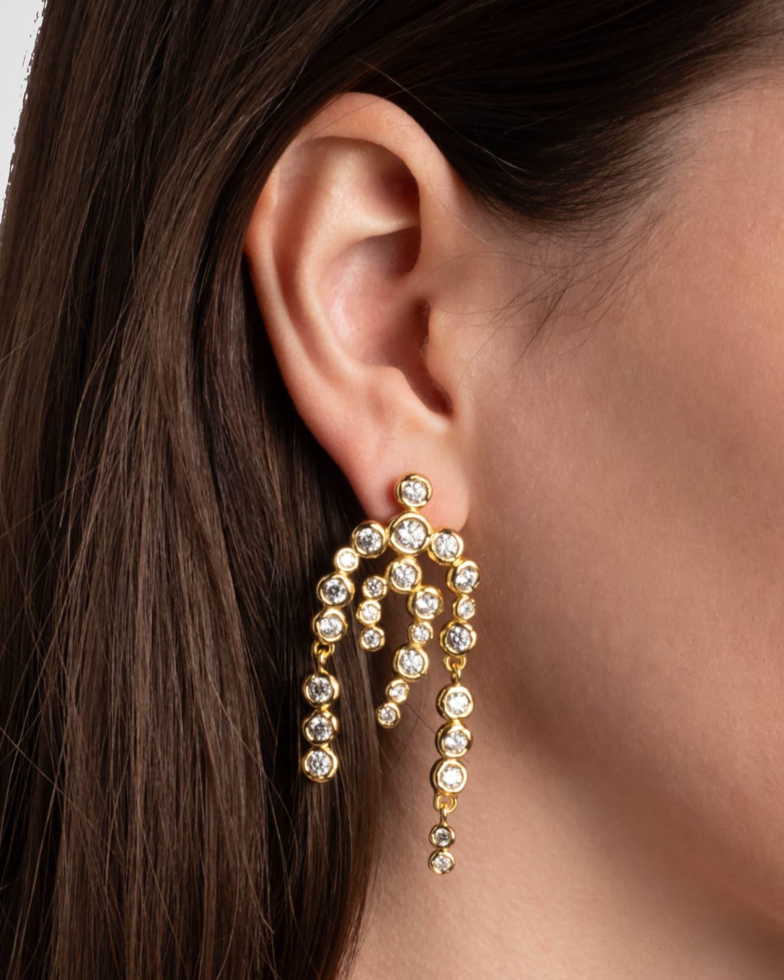 Asterales Gold CZ Chandelier Earrings Product Image