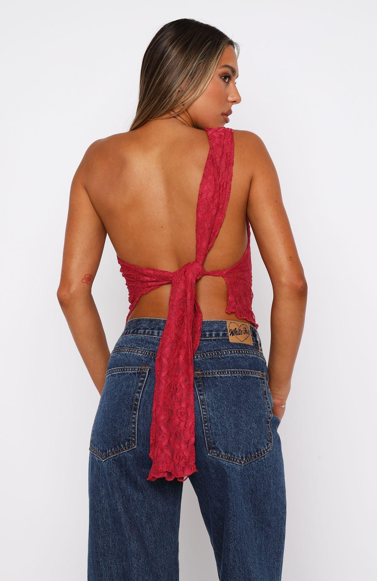 It's A Love Story Lace Top Berry Product Image