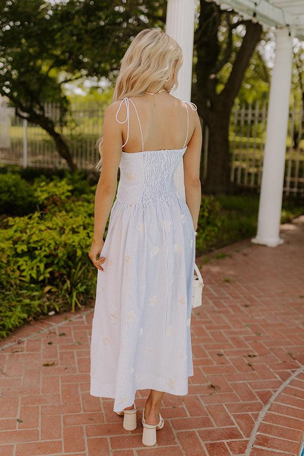 Seaside Blooms Embroidered Midi Dress Product Image