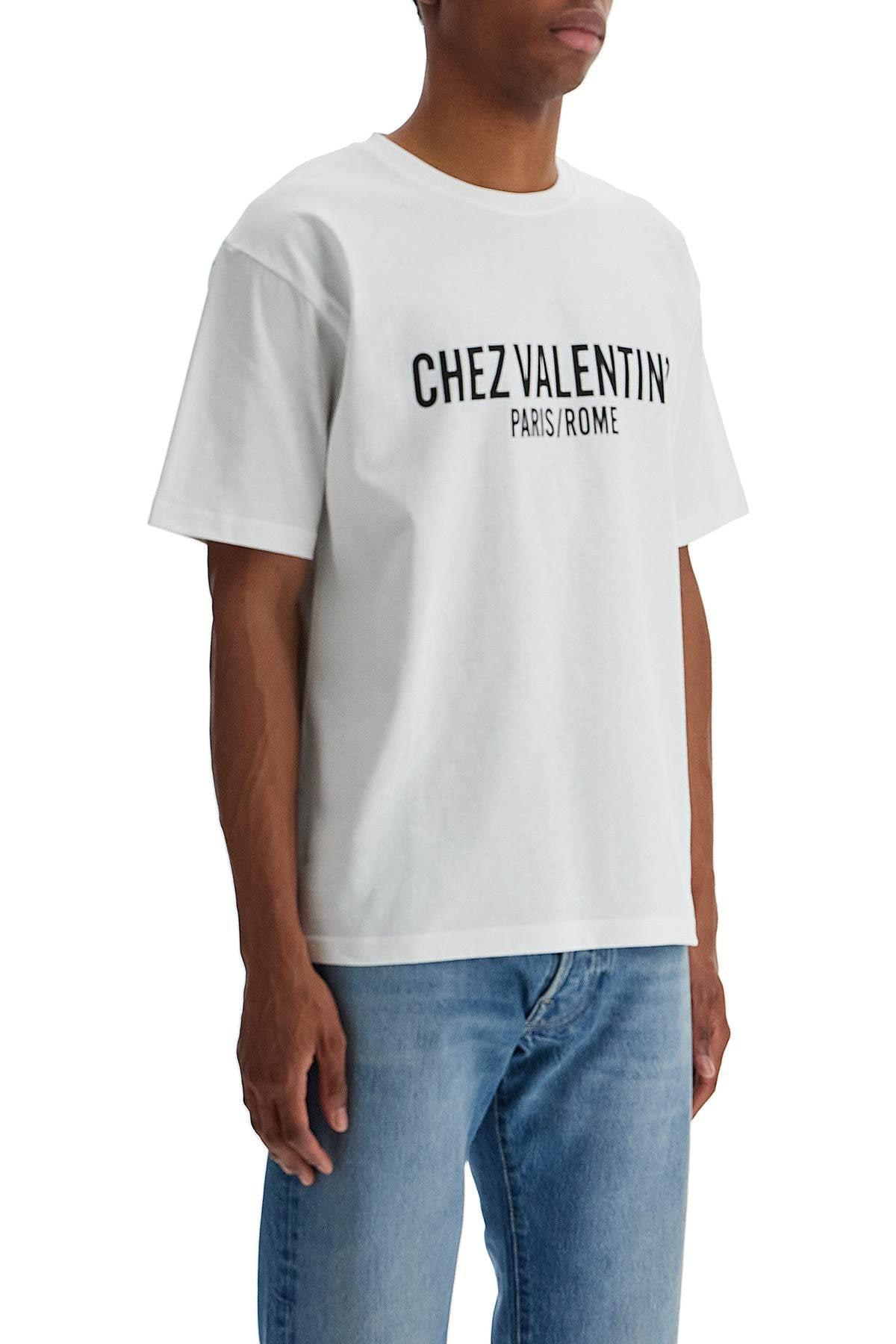 VALENTINO Cotton Crew Neck T-shirt With Graphic Print In White Product Image